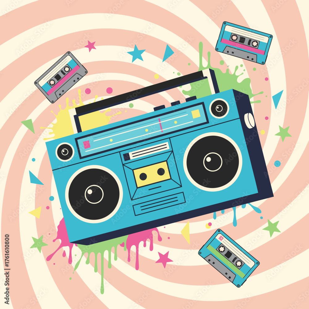Fototapeta premium retro music background illustration 