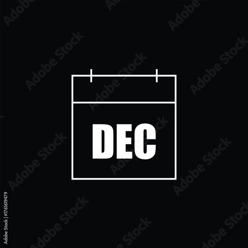 December calendar line icon
