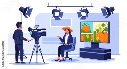 Behind the scenes of a farm to table television program recording session