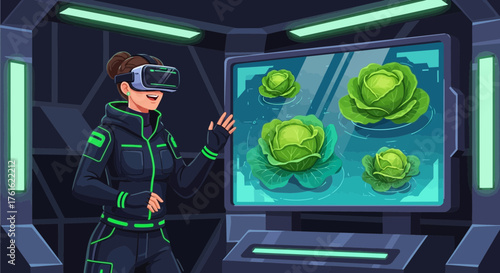 Virtual Reality Agronomy: Examining Cabbage Growth in a Simulated Environment