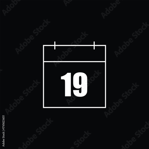 Outline calendar icon with the number 19