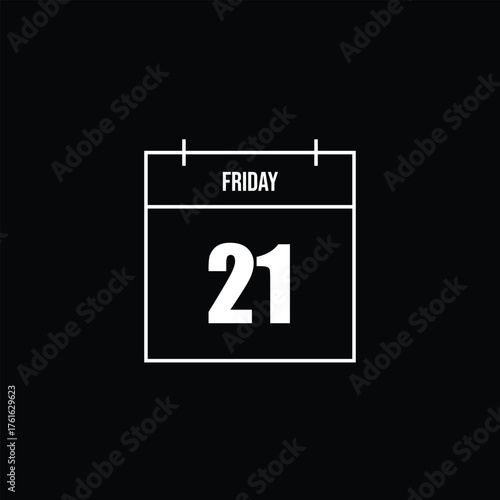 Friday the 21st on a daily calendar