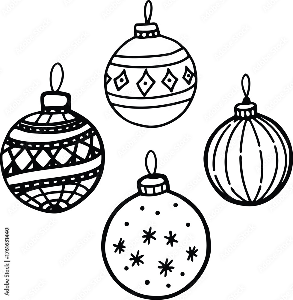 Fototapeta premium Merry christmas tree decoration ornament banner background card illustration 