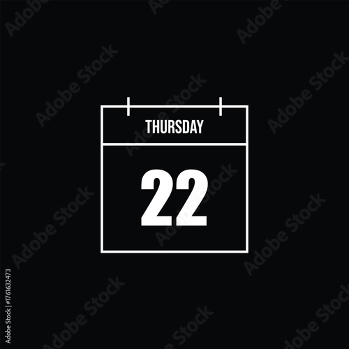 Calendar icon showing Thursday the 22nd