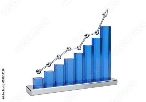 3d render blue bar chart with upward arrow isolated on transparent background Free Download 3d render blue bar chart with upward arrow isolated on transparent background - GFXLoad