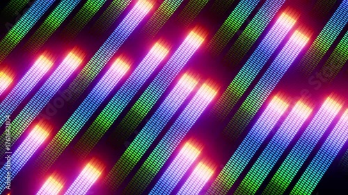 Seamless looping animation of colorful diagonal lines creating a vibrant and dynamic visual