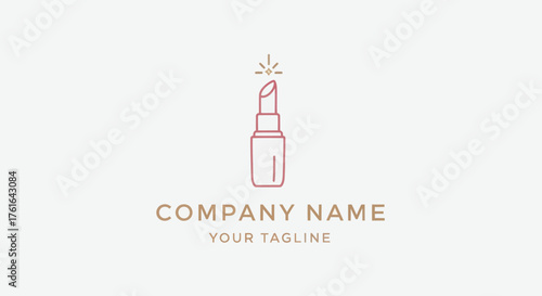 Elegant Lipstick Icon with Sparkling Effect for Beauty Brand Logo Design.