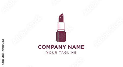 Elegant lipstick logo design for beauty and cosmetics brand.