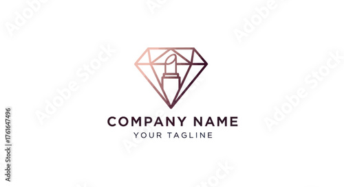 Elegant Diamond Logo Design with Geometric Lines and Gradient Effect.