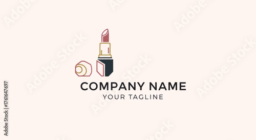 Elegant Lipstick Design for Beauty and Cosmetics Brand Identity.