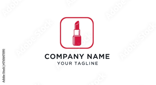 Vibrant Red Lipstick Icon for Beauty and Cosmetics Branding.