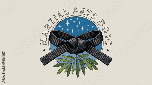 Master the Art Martial Arts Dojo Black Belt Symbol for Fitness and Self Defense Training, Building Strength and Discipline with Traditional Values