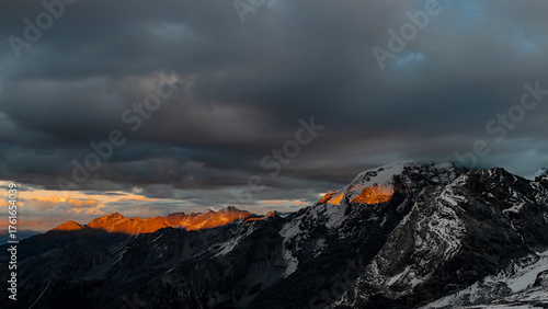 Orties massif at sunset, the highest peak of Eastern Alps