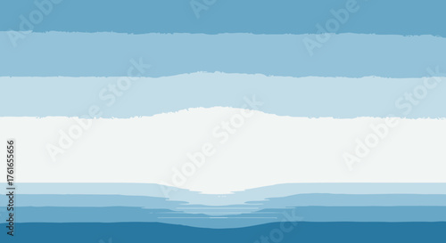 Abstract Watercolor Ocean Landscape Seascape Background Texture Illustration