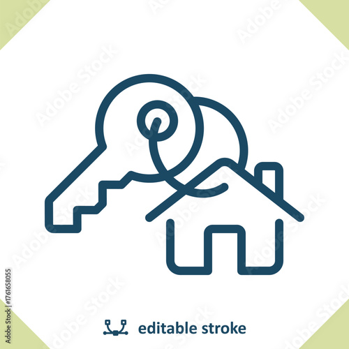 Key Icon. Keyring, Keychain, House Key