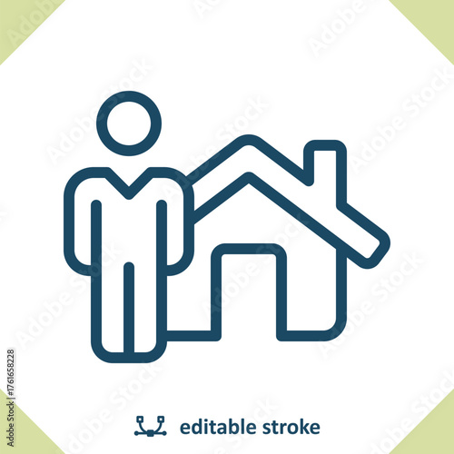 Realtor Icon. Home Owner, Man, House, Home
