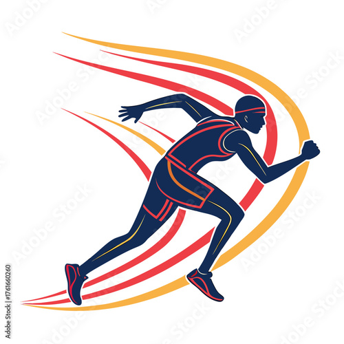 silhouette of a man running