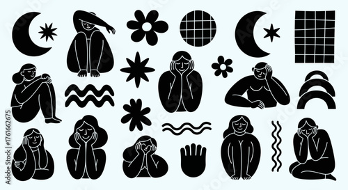 Black and White Illustration Featuring Solitude