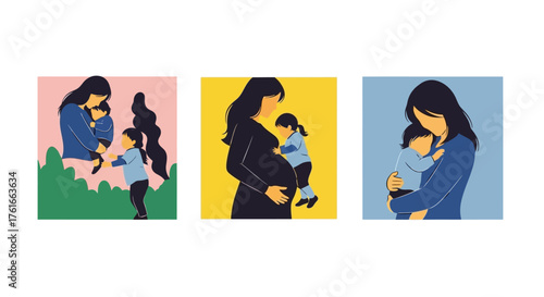Embracing Motherhood A Tender Collection of Illustrated Maternal Bond Moments