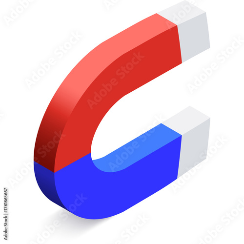 Red and blue horseshoe magnet illustration with a white background showing magnetic force and attraction concept Free Download Red and blue horseshoe magnet illustration with a white background showing magnetic force and attraction concept - GFXLoad