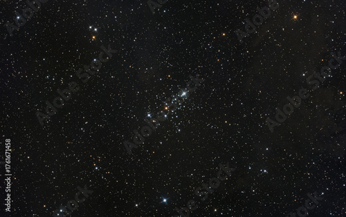 Cluster of stars called Messier 103 in Cassiopeia constellation, taken with amateur telescope.