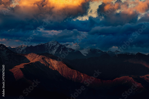 Similaun massif at sunset, Eastern Alps landscape