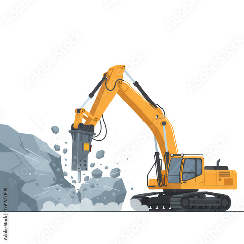 rock crusher truck. isolated on white background.