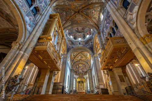 PARMA, ITALY, MARCH 20, 2025 - The altar of the Cathedral of Parma, Emilia-Romagna, Italy