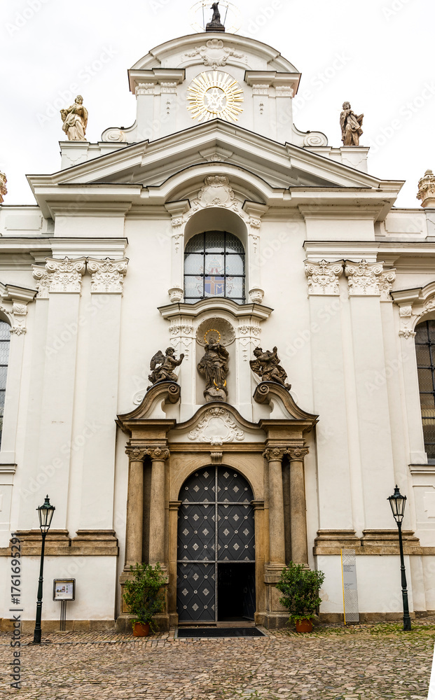 Obraz premium Facade of Basilica of the Assumption of Our Lady, main church of Strahov monastery (in Czech 