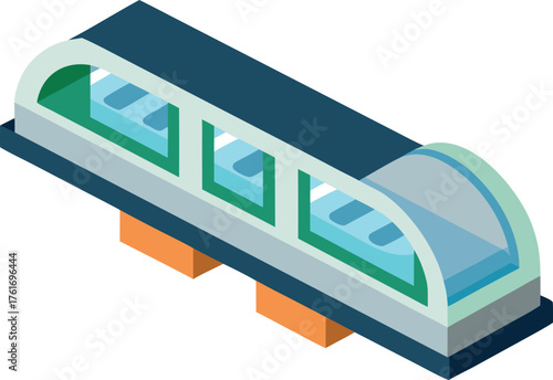 Futuristic isometric subway train vector illustration scalable eps transportation concept