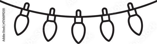 Christmas Lights line art
