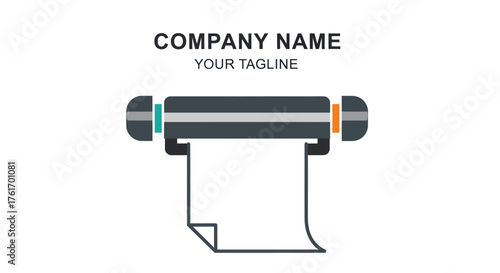 Modern Printer Icon with Paper Outputting for Business and Technology.