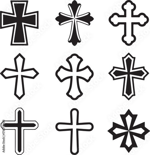 Vector christian crosses