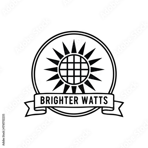 Brighter Watts Solar Energy Emblem