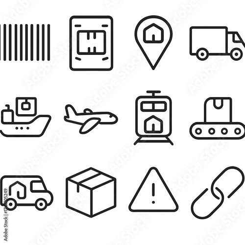 Package Tracking Icons. Outline icon set of wind protection: deadcat, blimp, foam windscreen, furry cover,