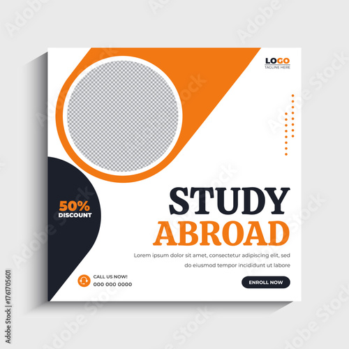 Study abroad social media Instagram post or admission Web Banner