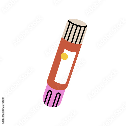 Correction fluid pen icon. White-out tool for fixing mistakes, deleting typo, editing and cleaning error in writing. Office and school stationery. Flat vector illustration isolated on white background