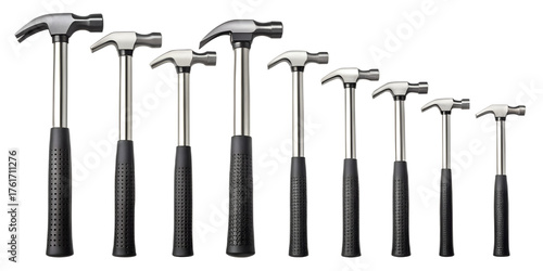 Various Hammers Set Logo Vector – Black Outline Icons on Transparent Background