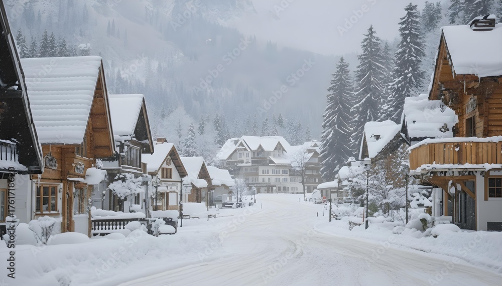 Fototapeta premium village in the mountains