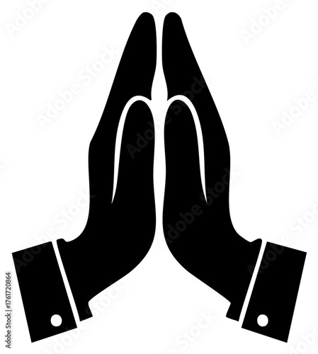 Clasped Hands in Prayer Offering Spiritual Gesture Illustration