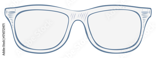 Hand Drawn Eyeglasses Illustration Blue Outline Fashion Spectacles Style Accessories