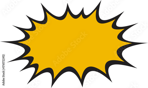 Starburst Speech Bubble: Yellow Explosion with Black Outline
