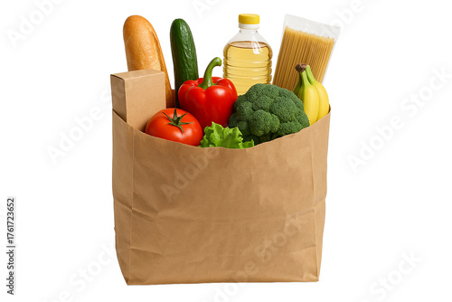 Sac de courses rempli d’aliments frais variés