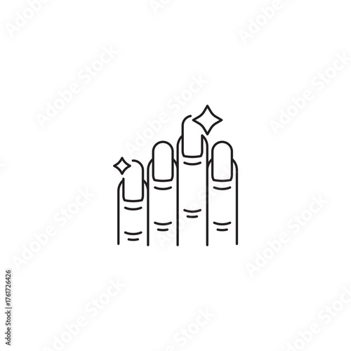 Fingernails icon, Manicure Symbol Outline icon Transparent background Editable Stroke