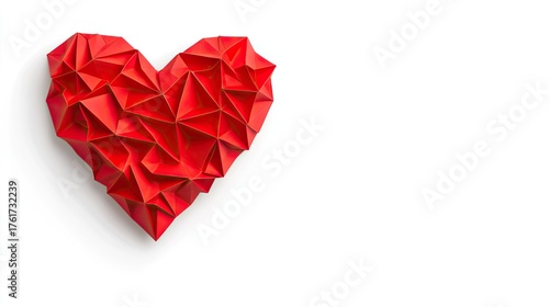 Wallpaper Mural Red heart-shaped origami art piece on a clean white background celebrating love for Valentine's Day or Mother's Day in high resolution Torontodigital.ca