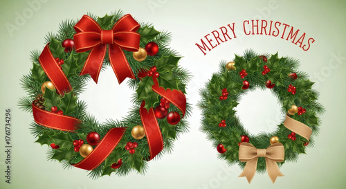 Christmas wreath with ribbon