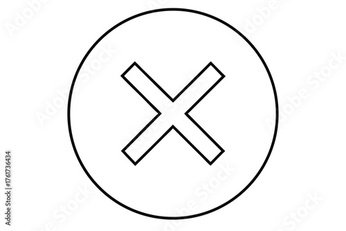 Simple black and white image of a cross inside of a circle