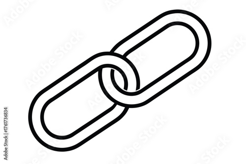 Illustration of a single chain link, connection concept, isolated on white