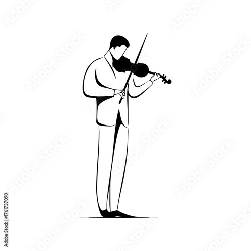 Male violinist performing elegantly on stage, symbolizing musical talent, classical performance, and artistic passion.