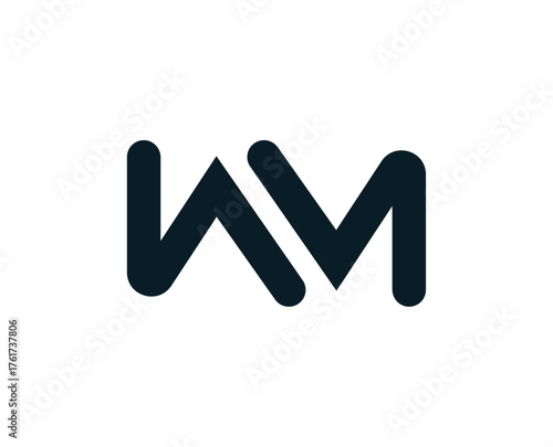 black WM text symbol logo on white background representing the internet stock graph and web concept